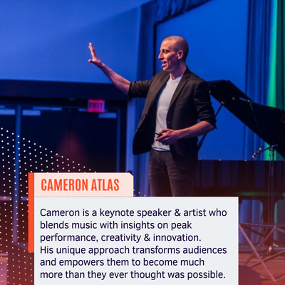 Cameron Atlas speaking at a conference